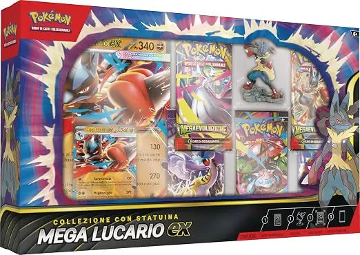 Pokémon TCG – Mega Lucario ex Collezione con Statuina (5 Buste) ITA