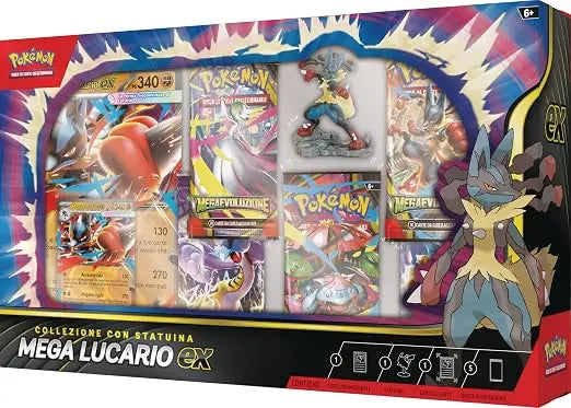 Pokémon TCG – Mega Lucario ex Collezione con Statuina (5 Buste) ITA